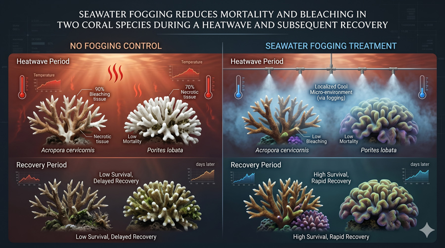Infografía científica ilustra cómo el rociado de agua salada (seawater fogging)